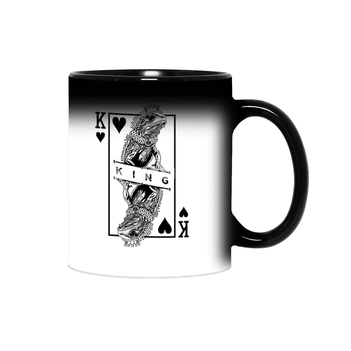 Iguana Lover King Of Hearts Funny Pet Reptile Pop Art Sihirli Kupa