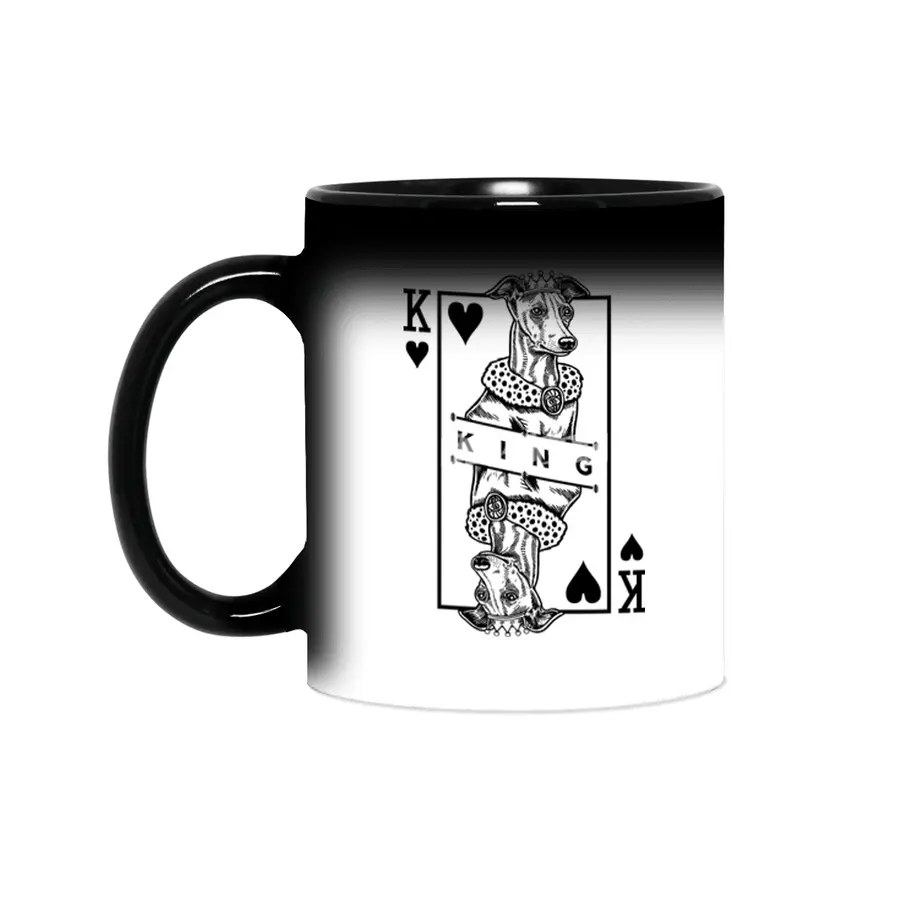 Italian Greyhound King Of Hearts Funny Dog Lover Pop Art Sihirli Kupa