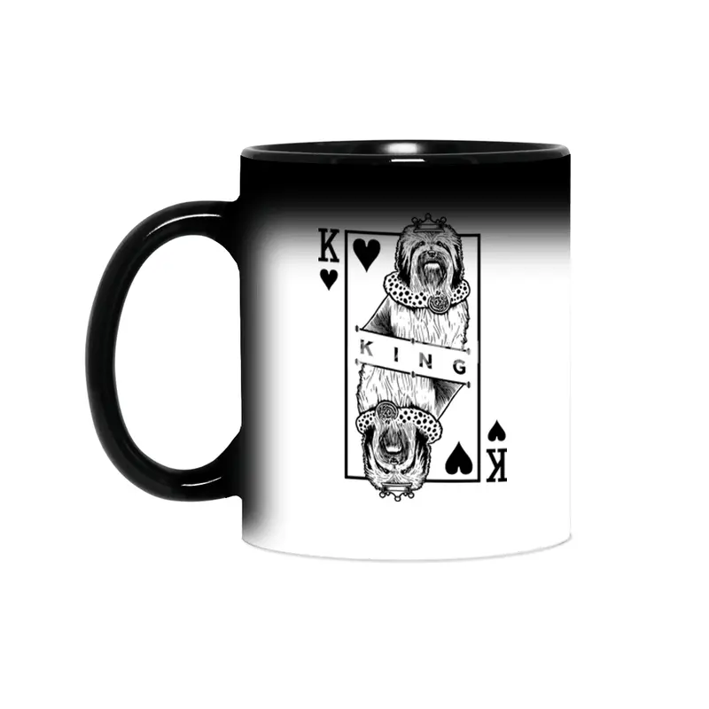 Lowchen King Of Hearts Funny Little Lion Dog Lover Pop Art Sihirli Kupa