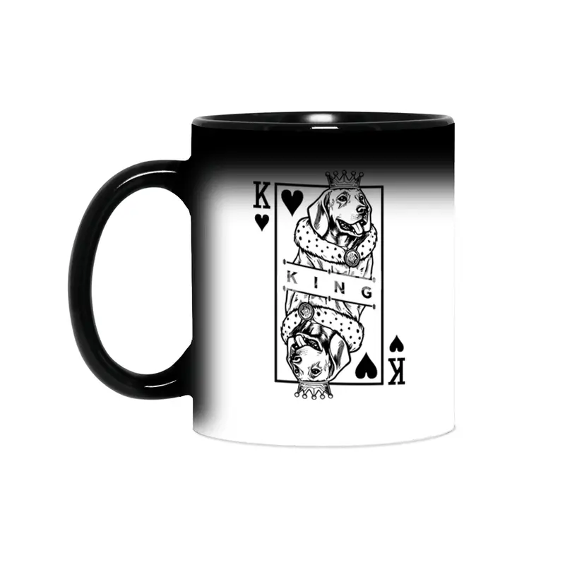 Magyar Vizsla King Of Hearts Funny Dog Playing Card Pop Art Sihirli Kupa