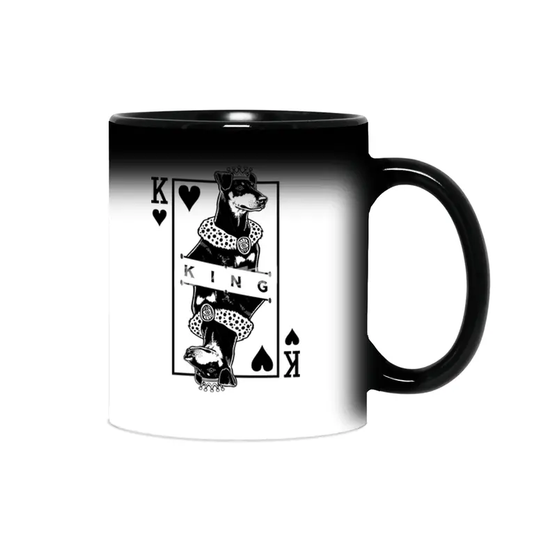 Manchester Terrier King Of Hearts Funny Dog Lover Pop Art Sihirli Kupa