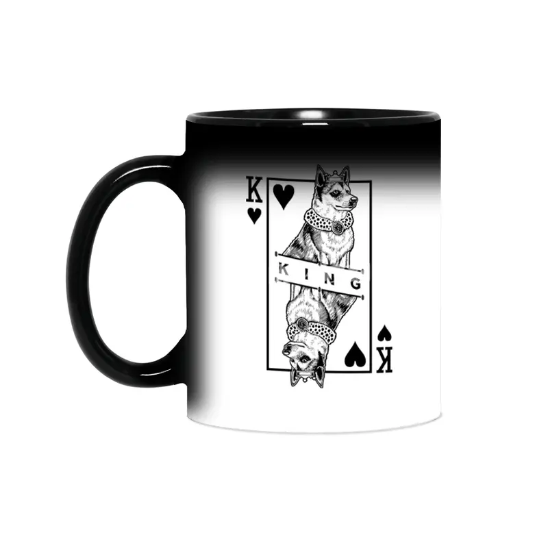 Norwegian Lundehund King Of Hearts Funny Dog Lover Pop Art Sihirli Kupa