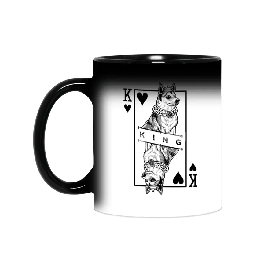 Norwegian Lundehund King Of Hearts Funny Dog Lover Pop Art Sihirli Kupa