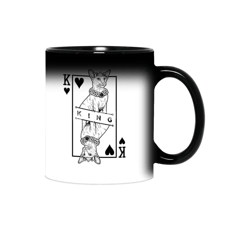 Oriental Shorthair Cat Lover King Of Hearts Funny Pop Art Sihirli Kupa
