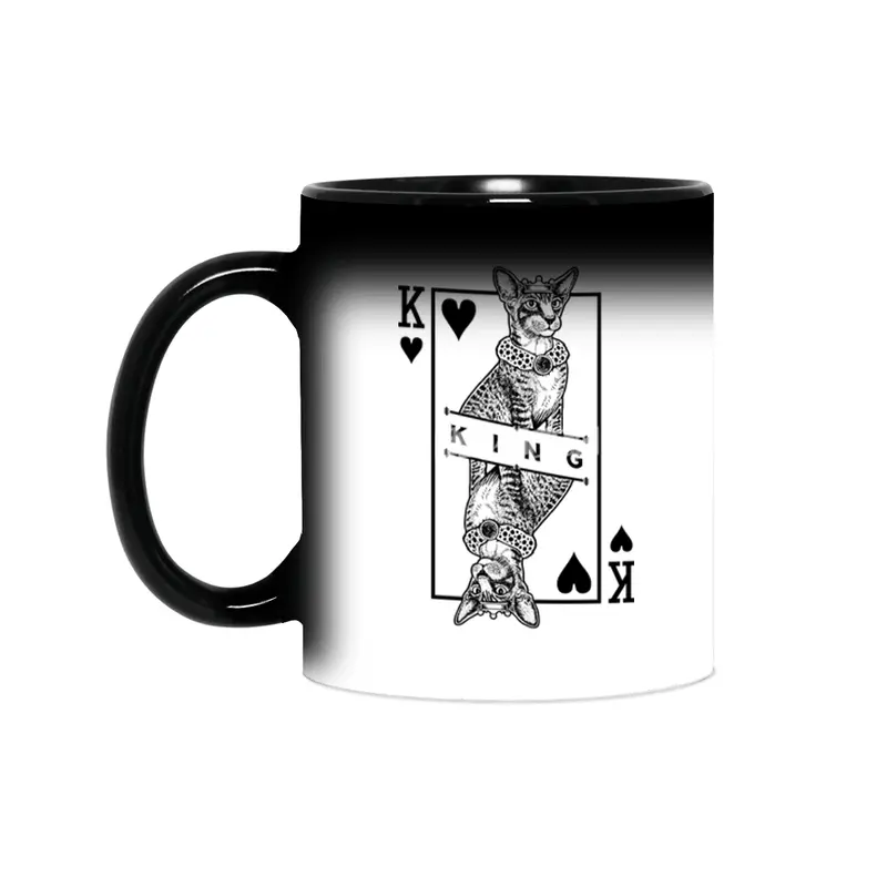 Oriental Shorthair Cat Lover King Of Hearts Funny Pop Art Sihirli Kupa