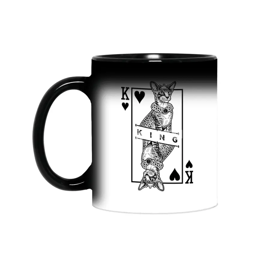 Oriental Shorthair Cat Lover King Of Hearts Funny Pop Art Sihirli Kupa