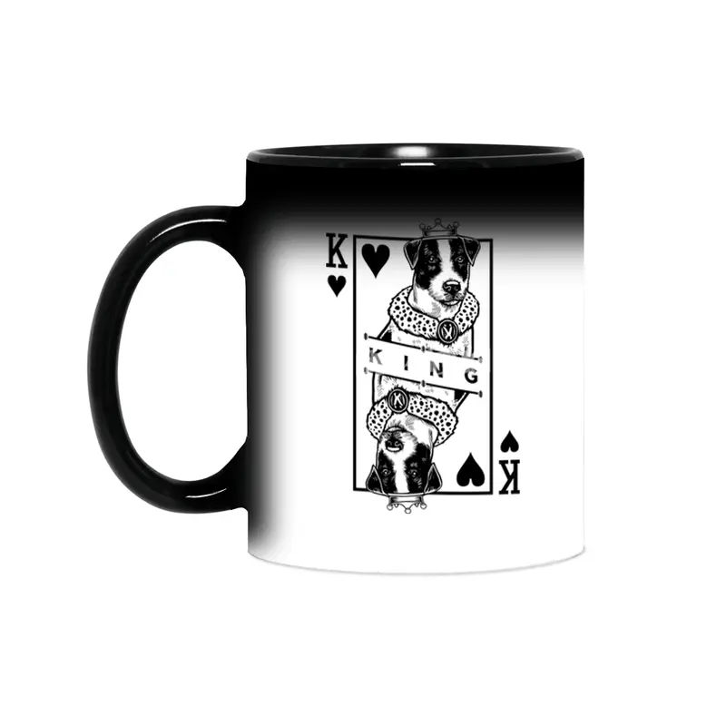 Parson Russell Terrier King Of Hearts Funny Dog Pop Art Sihirli Kupa
