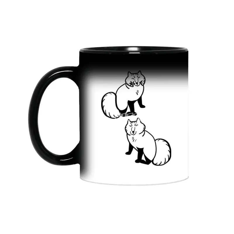 Arctic Fox couple scandinavian style Sihirli Kupa