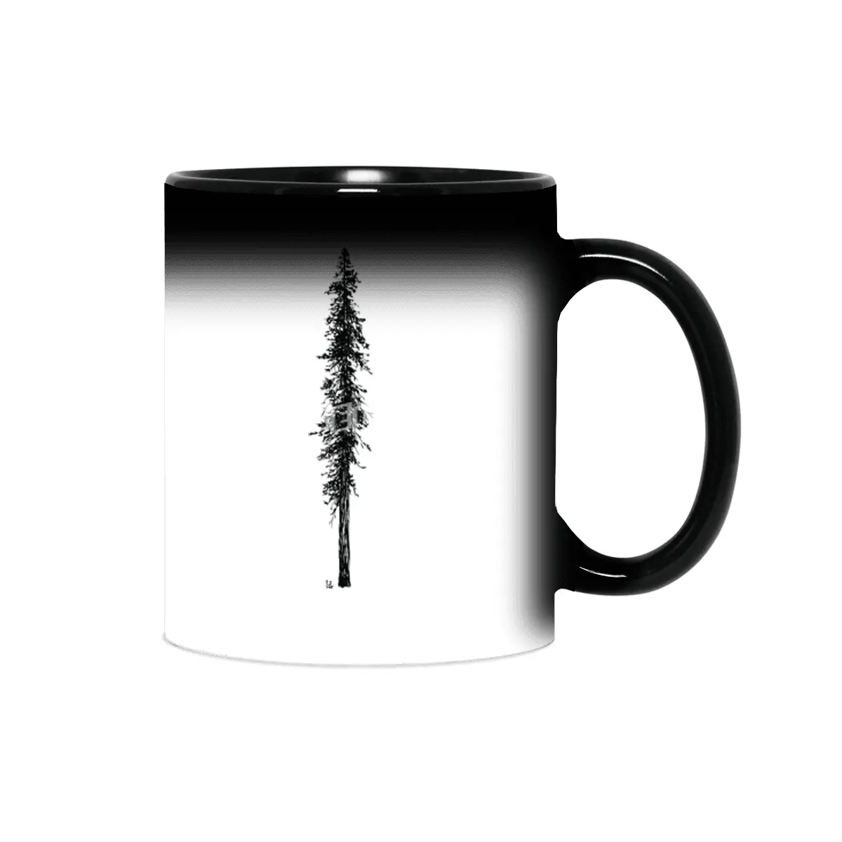 Love in the forest - a couple and their dog under a solitary, towering Douglas Fir tree Sihirli Kupa