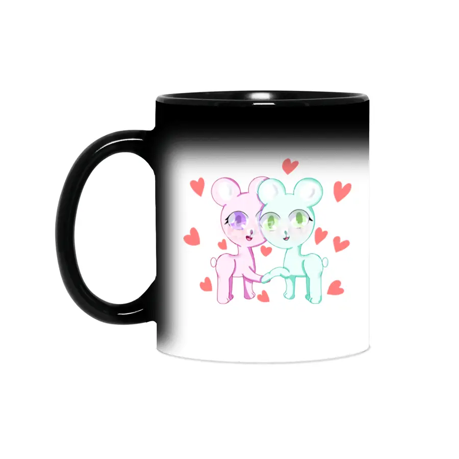 Valentine's Day Bear Couple Sihirli Kupa