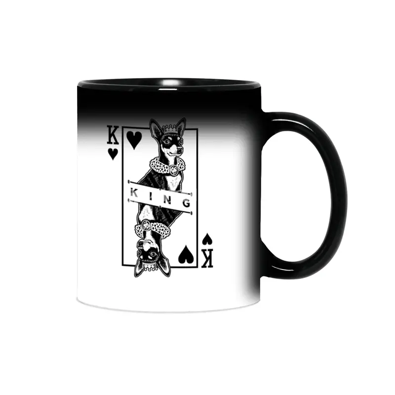 Russian Toy Terrier King Of Hearts Funny Dog Lover Pop Art Sihirli Kupa