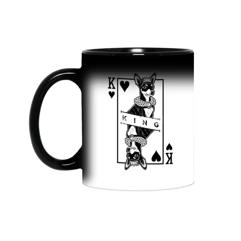 Russian Toy Terrier King Of Hearts Funny Dog Lover Pop Art Sihirli Kupa