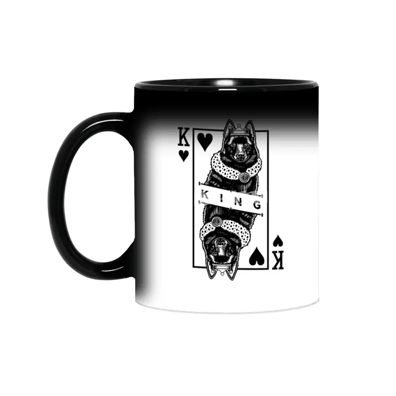 Schipperke King Of Hearts Funny Dog Lover Pop Art Sihirli Kupa