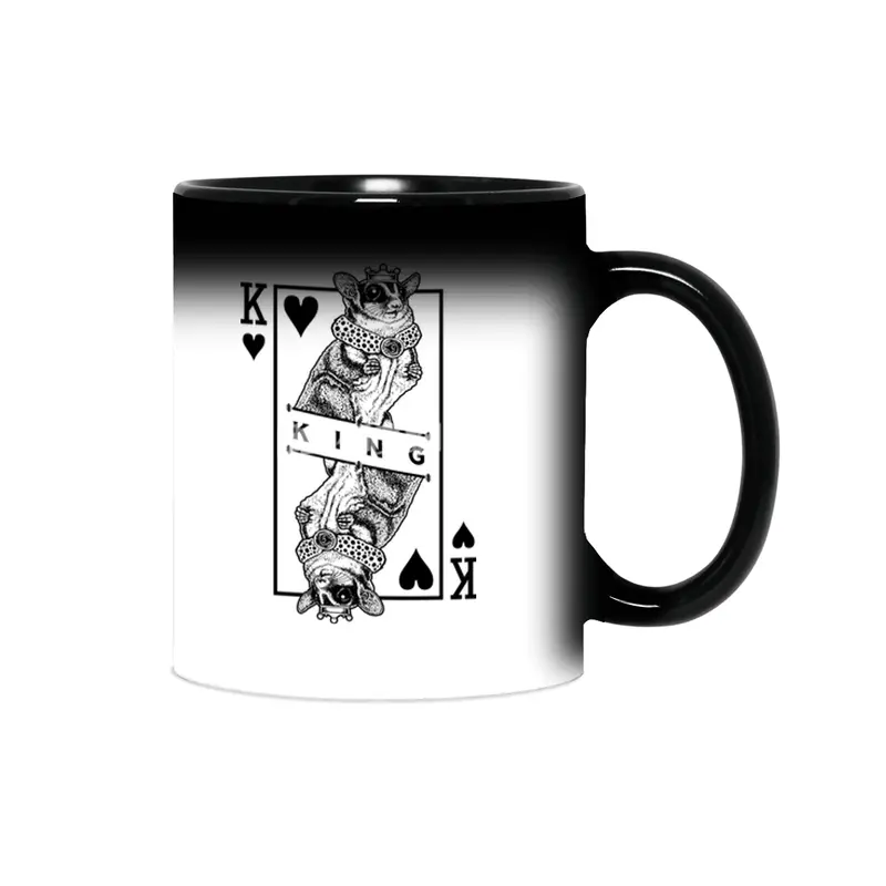 Sugar Glider Lover King Of Hearts Funny Pet Possum Pop Art Sihirli Kupa