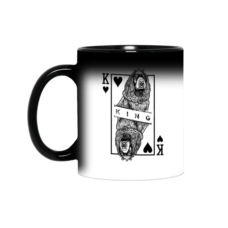 Sussex Spaniel King Of Hearts Funny Dog Lover Pop Art Sihirli Kupa
