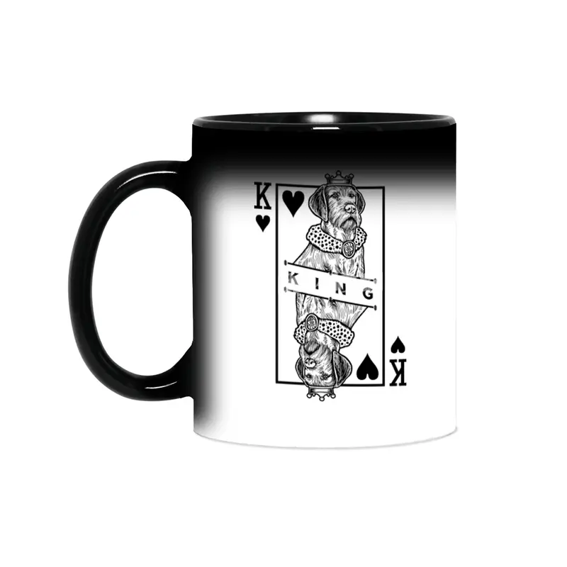 Wirehaired Vizsla King Of Hearts Funny Dog Lover Pop Art Sihirli Kupa