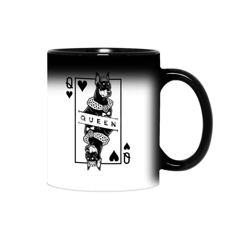 German Pinscher Queen Of Hearts Funny Dog Lover Pop Art Sihirli Kupa