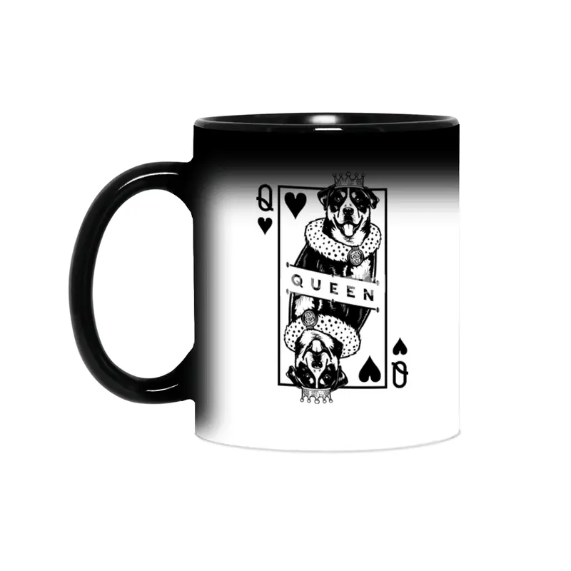 Greater Swiss Mountain Dog Queen Of Hearts Card Pop Art Sihirli Kupa