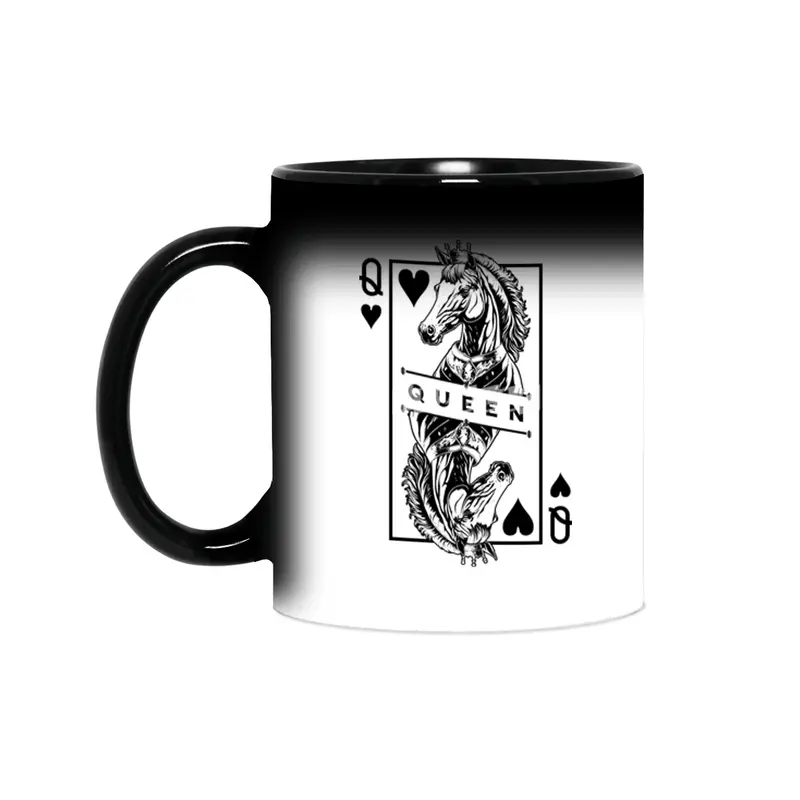 Horse Lover Queen Of Hearts Funny Equestrian Equine Pop Art Sihirli Kupa