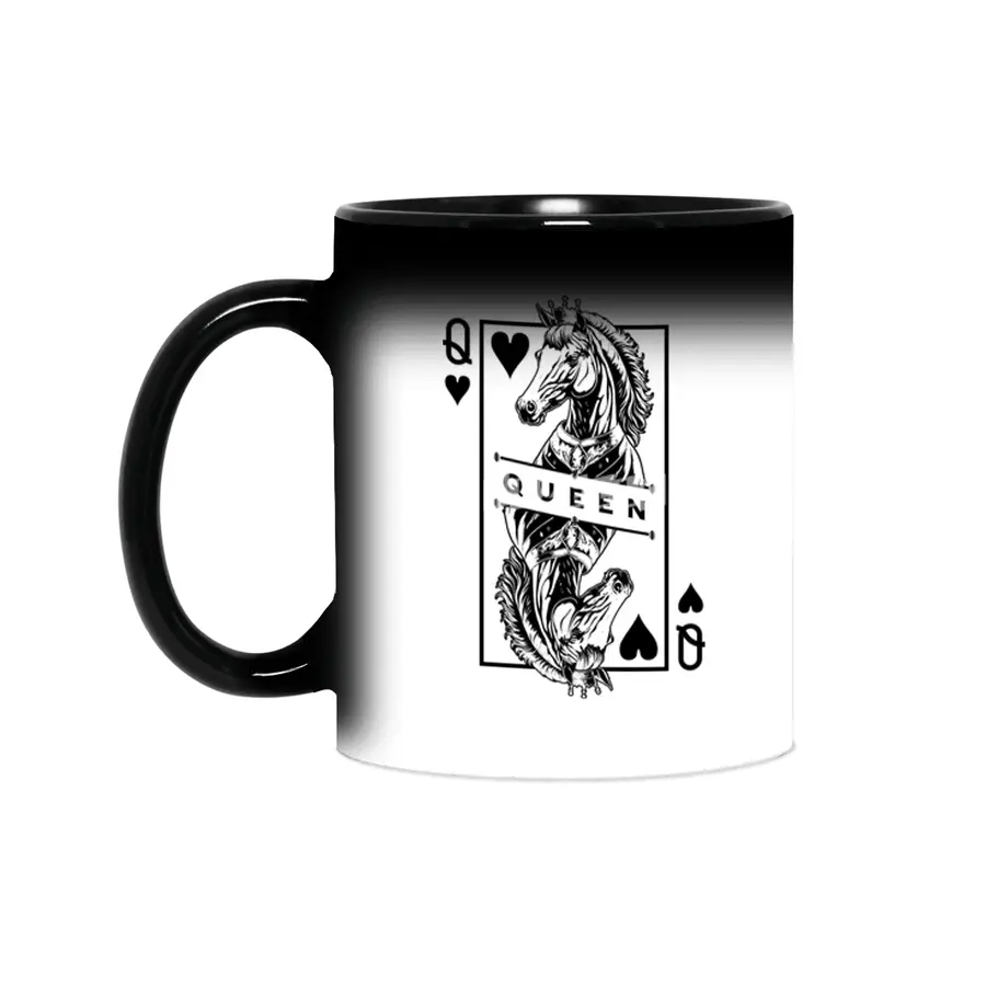 Horse Lover Queen Of Hearts Funny Equestrian Equine Pop Art Sihirli Kupa