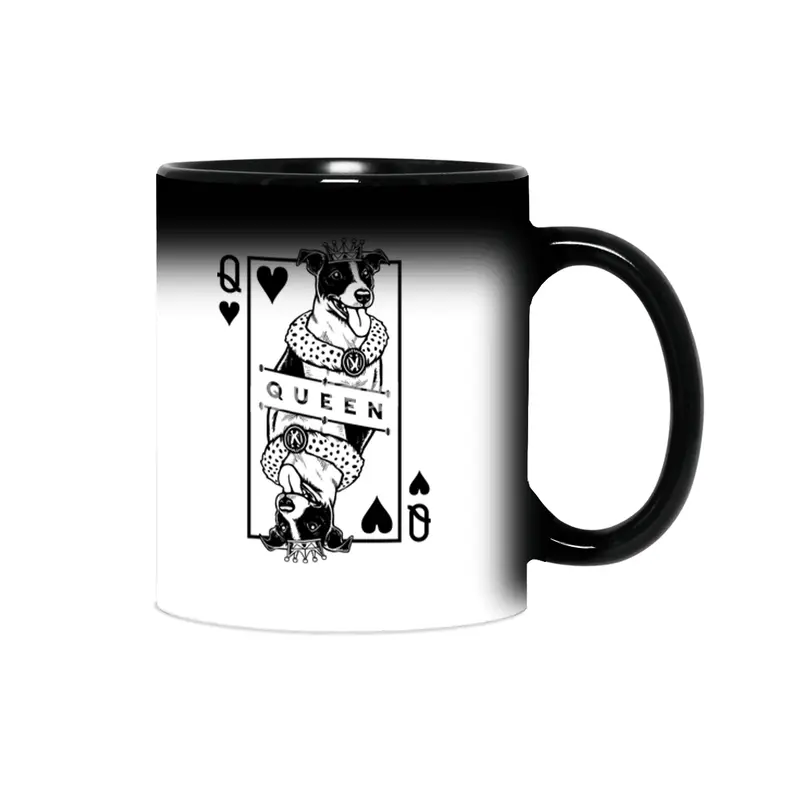 Jack Russell Terrier Queen Of Hearts Funny Dog Lover Pop Art Sihirli Kupa