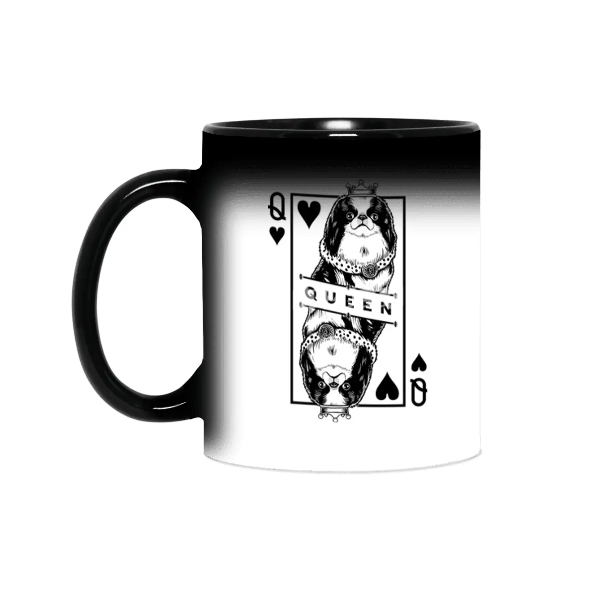 Japanese Chin Spaniel Queen Of Hearts Funny Dog Pop Art Sihirli Kupa