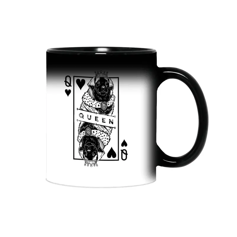 Leonberger Queen Of Hearts Funny Leo Dog Lover Pop Art Sihirli Kupa