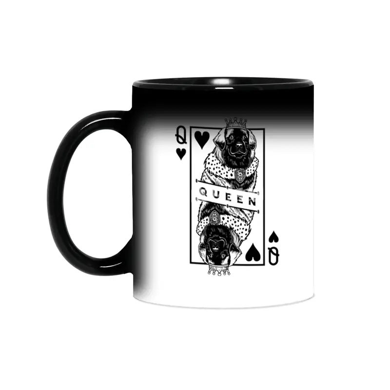 Leonberger Queen Of Hearts Funny Leo Dog Lover Pop Art Sihirli Kupa