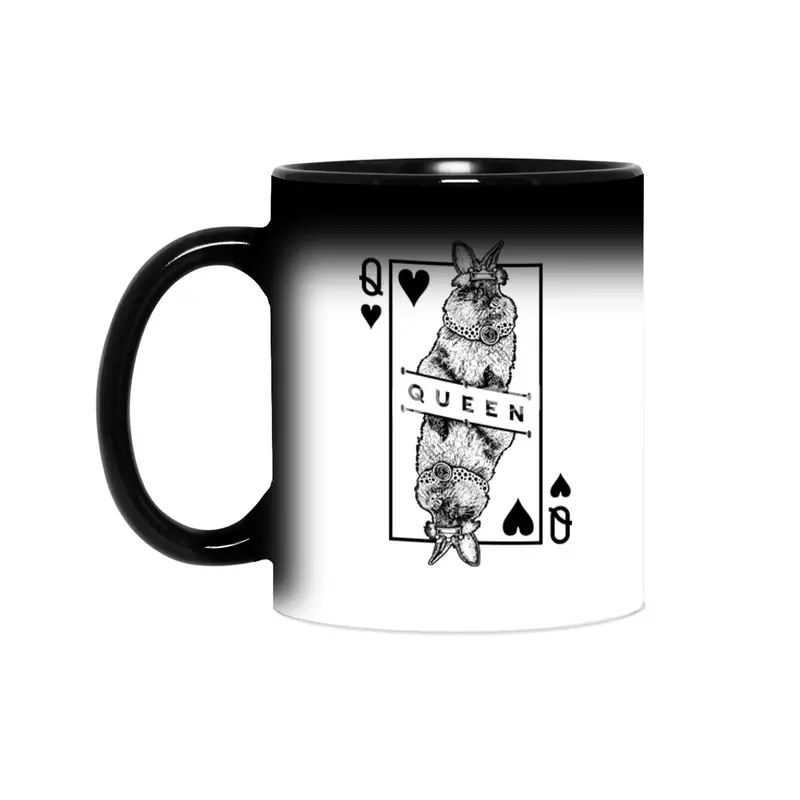 Lionhead Bunny Rabbit Queen Of Hearts Funny Pet Pop Art Sihirli Kupa