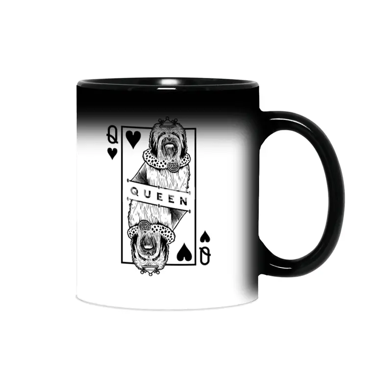 Lowchen Queen Of Hearts Funny Little Lion Dog Lover Pop Art Sihirli Kupa