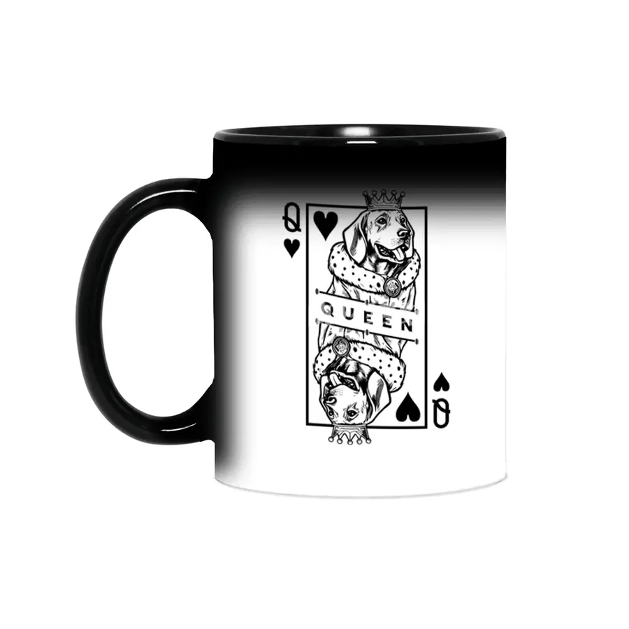 Magyar Vizsla Queen Of Hearts Funny Dog Playing Card Pop Art Sihirli Kupa
