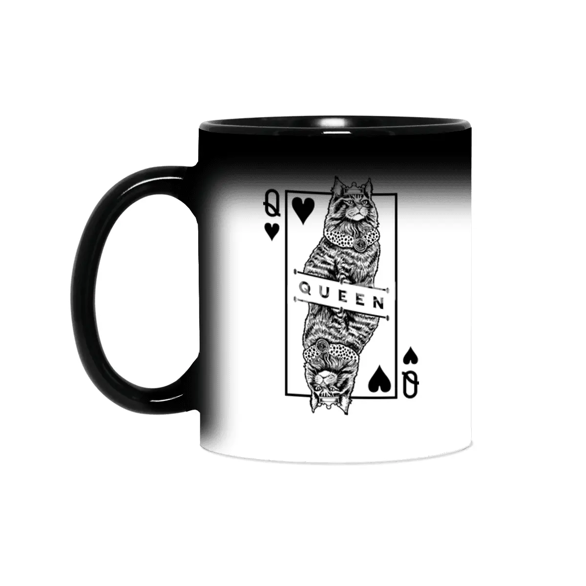 Maine Coon Queen Of Hearts Funny Cat Lover Pop Art Sihirli Kupa
