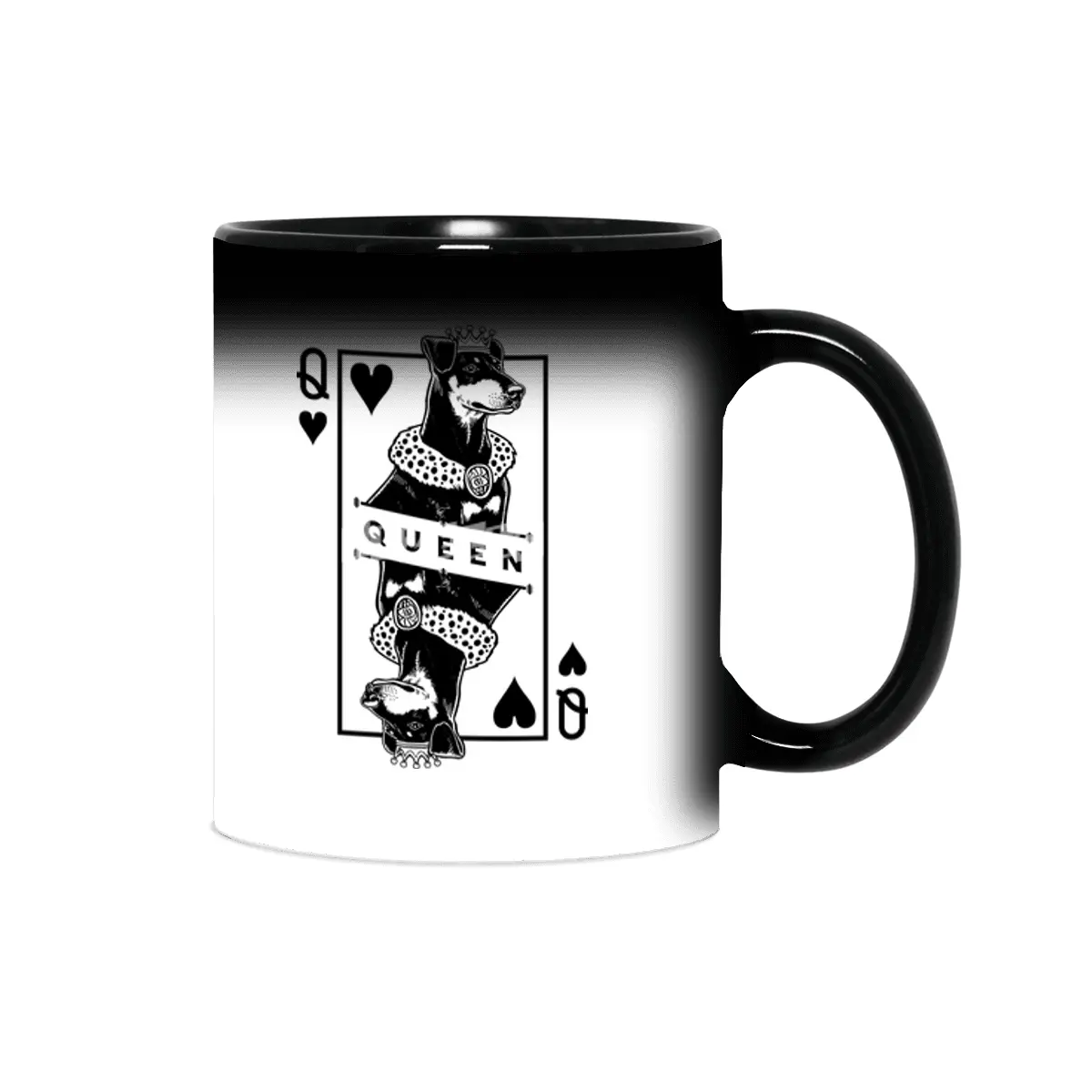 Manchester Terrier Queen Of Hearts Funny Dog Lover Pop Art Sihirli Kupa