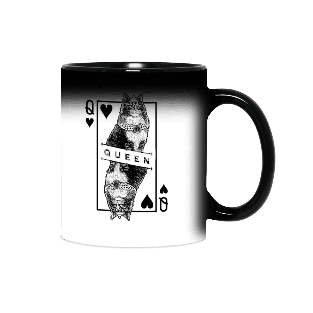 Norwegian Forest Cat Lover Queen Of Hearts Funny Pop Art Sihirli Kupa