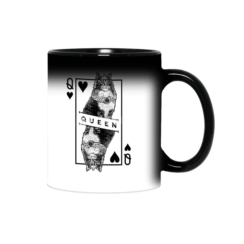 Norwegian Forest Cat Lover Queen Of Hearts Funny Pop Art Sihirli Kupa