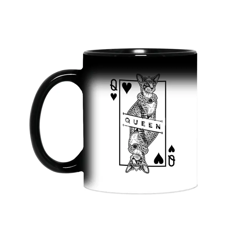 Oriental Shorthair Cat Lover Queen Of Hearts Funny Pop Art Sihirli Kupa
