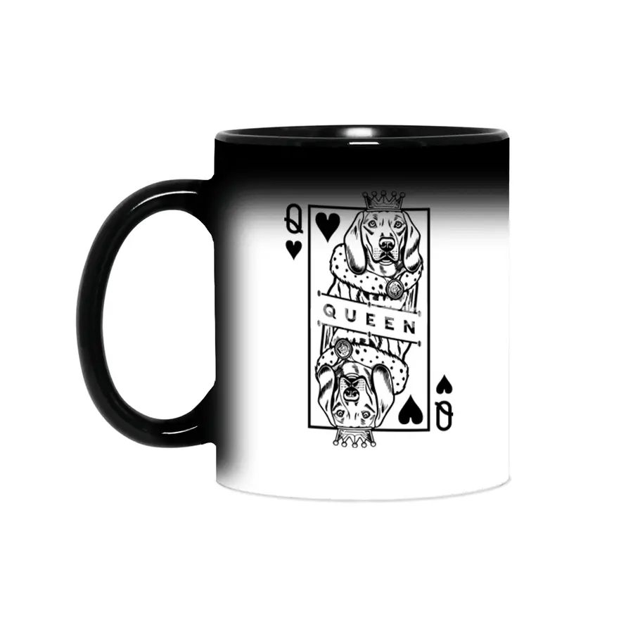Weimaraner Queen Of Hearts Funny Dog Playing Card Pop Art Sihirli Kupa