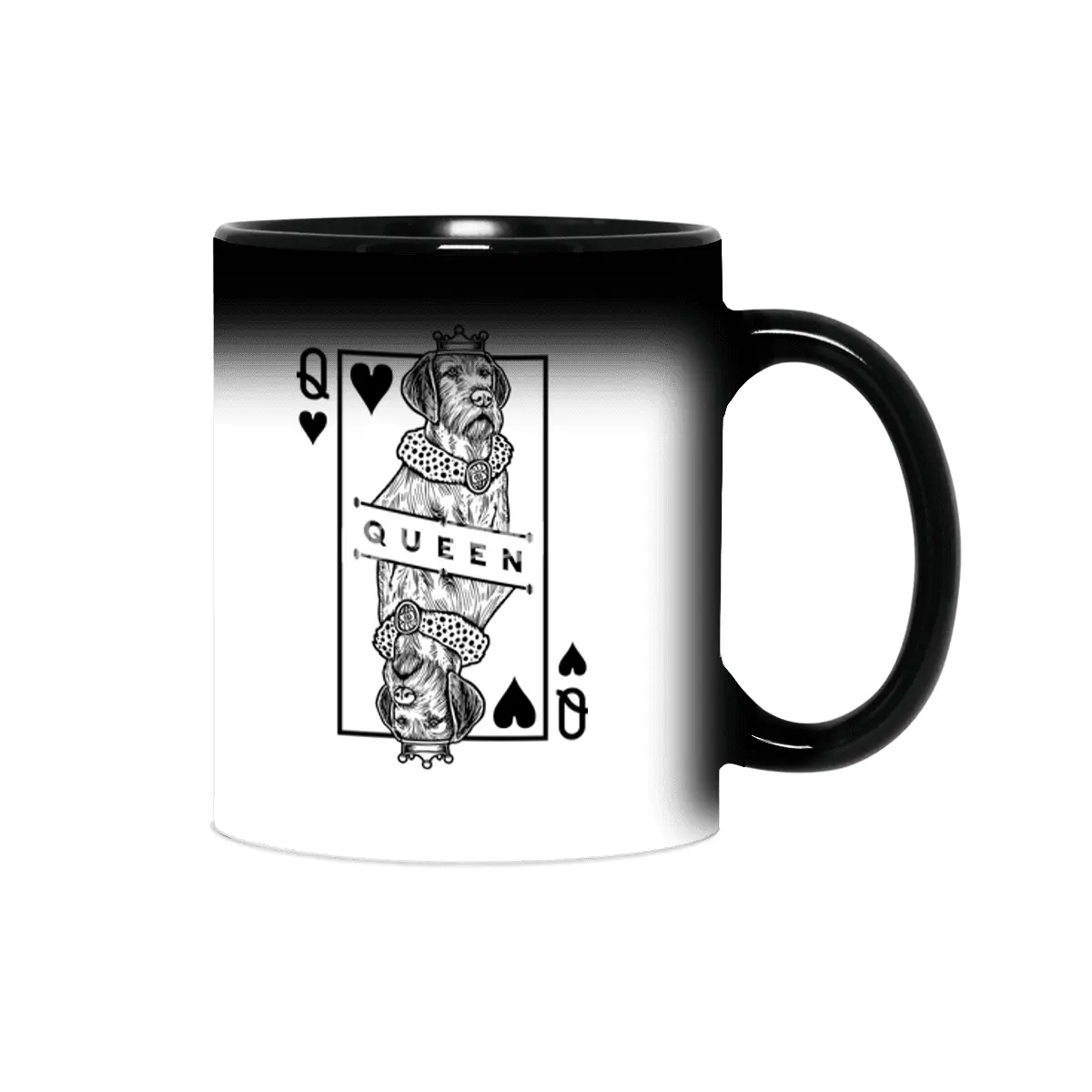 Wirehaired Vizsla Queen Of Hearts Funny Dog Lover Pop Art Sihirli Kupa
