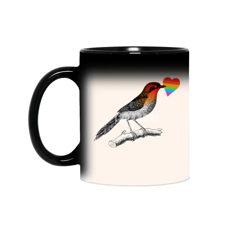 BIRD_HEART_PRIDE_COLORFUL_LOVE Sihirli Kupa