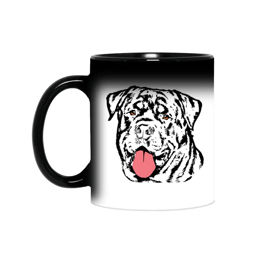 Rottweiler Dog - Colored Eyes and Tongue Sihirli Kupa