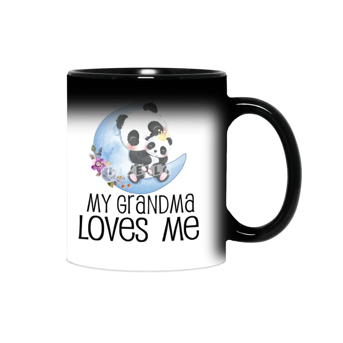 Baby Shower Gift My Grandma Loves Me Panda Floral Moon Sihirli Kupa