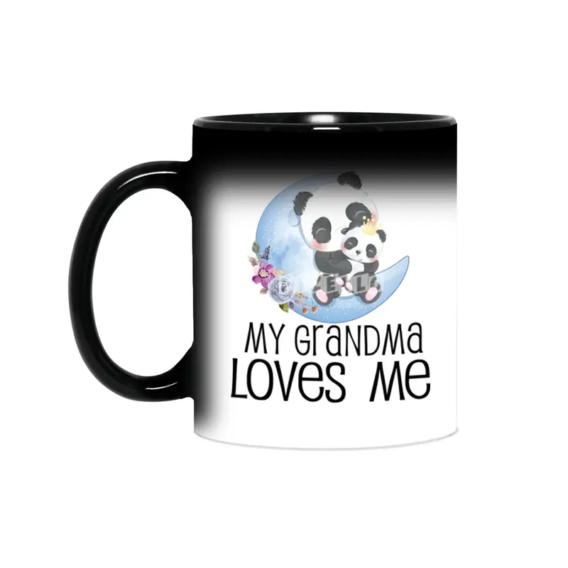 Baby Shower Gift My Grandma Loves Me Panda Floral Moon Sihirli Kupa