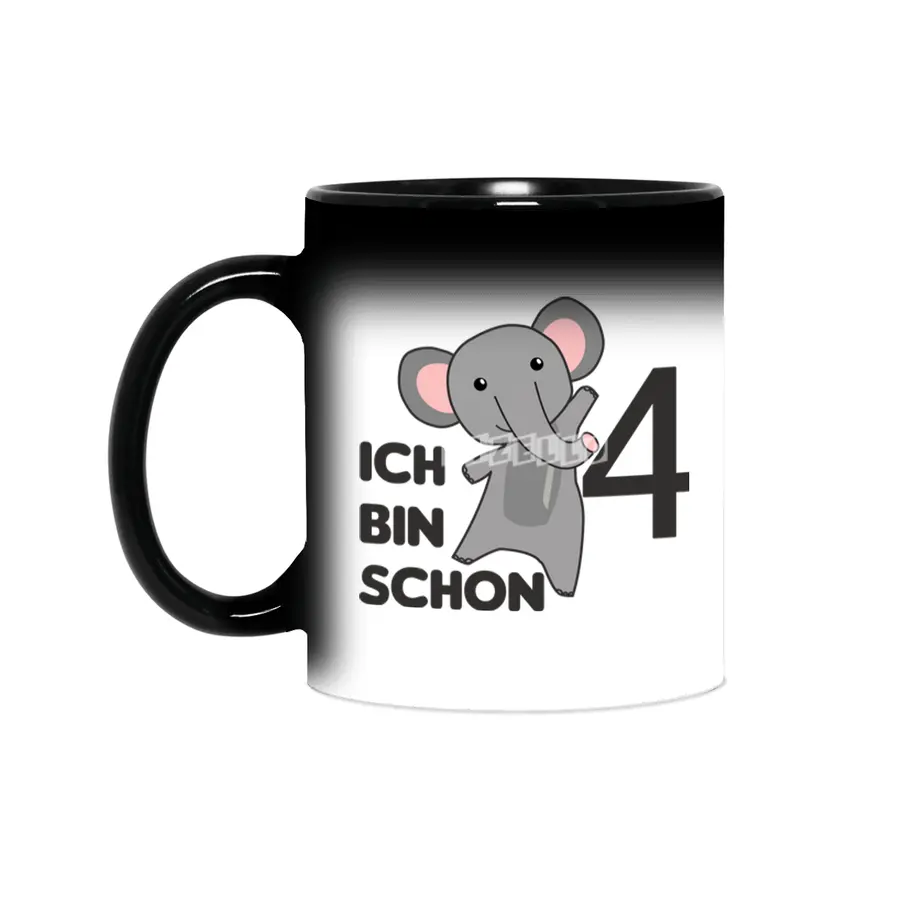 4th Birthday Elephant Four Years Old Sihirli Kupa