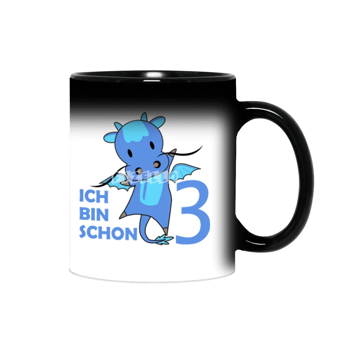 Dragon Blue Three Years Old 3rd Birthday Kids Sihirli Kupa