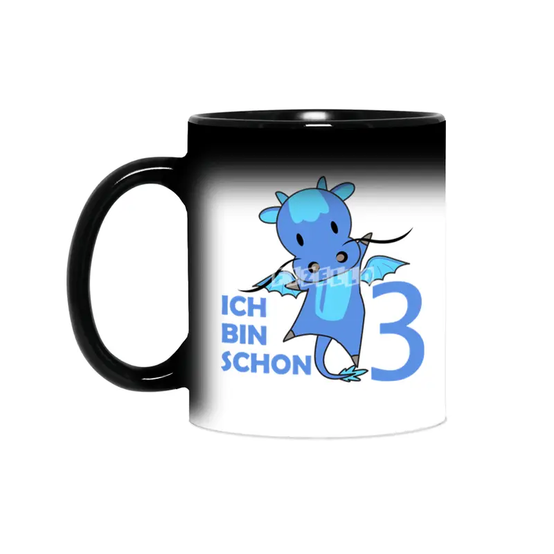 Dragon Blue Three Years Old 3rd Birthday Kids Sihirli Kupa