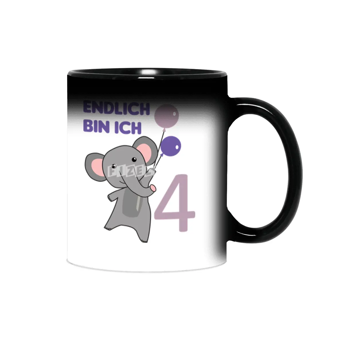 Elephant 4th Birthday For Kids 4 Years Old Purple Sihirli Kupa