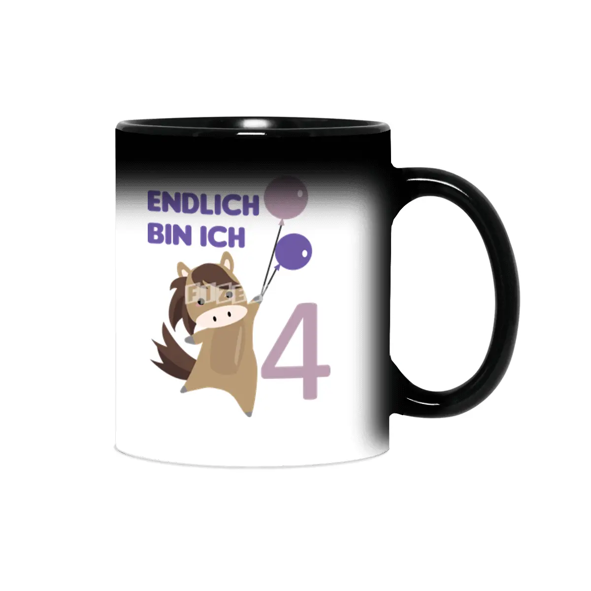 Horse 4th Birthday For Kids 4 Years Old Purple Sihirli Kupa