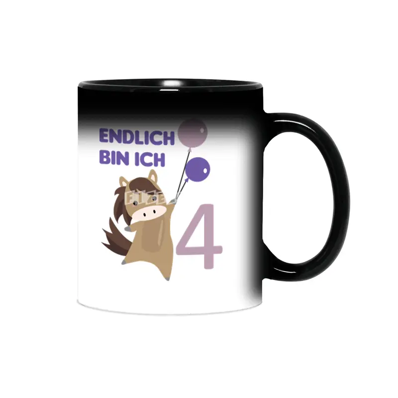 Horse 4th Birthday For Kids 4 Years Old Purple Sihirli Kupa