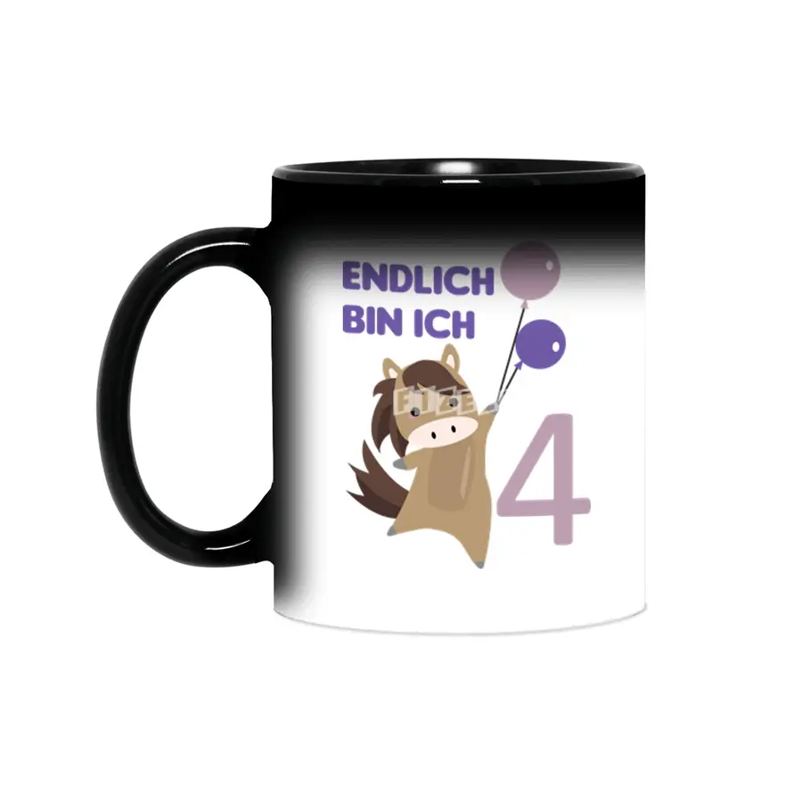 Horse 4th Birthday For Kids 4 Years Old Purple Sihirli Kupa