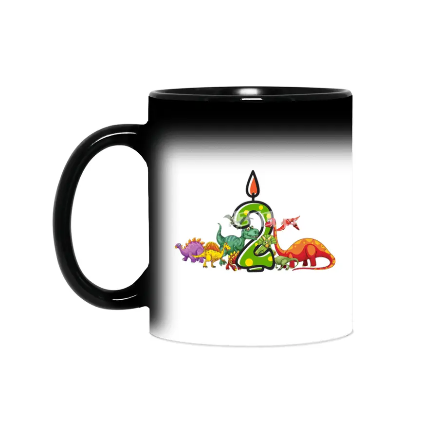 2nd Birthday Dinosaur two years old Dino Gift Boy Sihirli Kupa